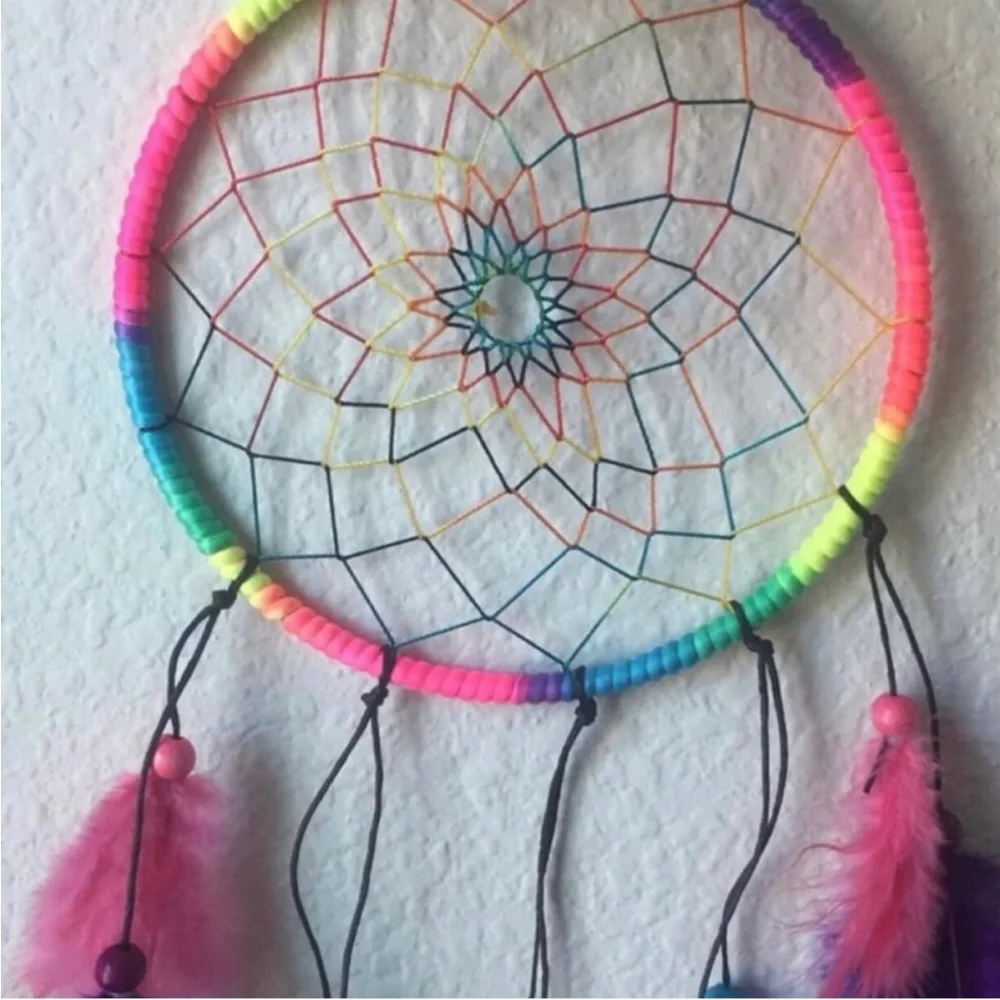 Colorful Rainbow Dreamcatcher Wall Decor - Multicolor